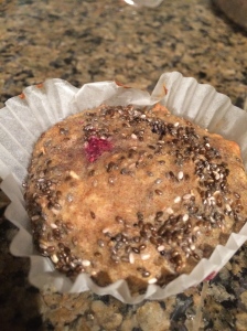 Sprinkled some Chia Seeds directly on top before going in the oven, noms.