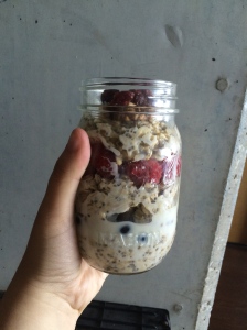 Tried my hand at overnight oats. They weren't my favorite but I think that is because I didn't add enough honey.
